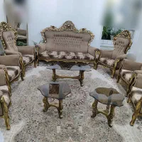 مبل ۹ نفره چوب گردو کیفیت درجه یک درحدنونو|مبلمان خانگی و میز عسلی|اصفهان, قائمیه|دیوار