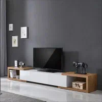 میز تلویزیون سفید قهوه ای بزرگ