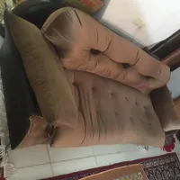 مبل راحتی اسکلت چوب و چرم|مبلمان خانگی و میز عسلی|فسا, |دیوار