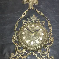 ساعت دیواری برنز سینی آنتیک دیوارکوب بسیار نفیس|کلکسیون اشیاء عتیقه|تهران, نعمتآباد|دیوار