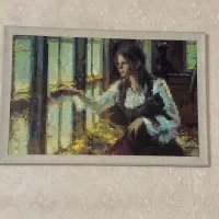 نقاشی رنگ روغن با تکنیک شطرنجی