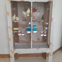 قفس چوبی بسیار بزرگ و جادار پرنده دو قفس متصل بهم
