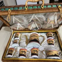 چایخوری آنتیک ژاپنی ابکاری با طلای ۲۴ عیار