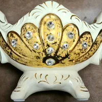 آجیل خوری دکوری آبکاری طلا نگین کاری اماراتی|صنایع دستی و سایر لوازم تزئینی|مشهد, کوشش|دیوار