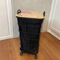 سبد لباس چرک پارچه فلزی|لوازم حمام|مشهد, زمرد|دیوار