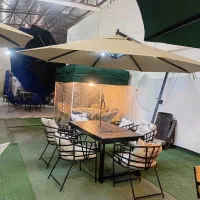 سایبان۸ضلعی چترقطر3 میزصندلی۶نفره برزنت47