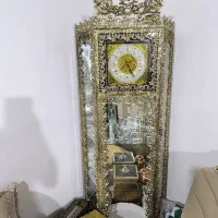 آینه و شمعدان برنجی بوفه ساعت دار برنجی|بوفه، ویترین، کنسول|قیدار, |دیوار