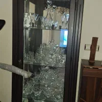 بوفه تمام چوب پشت آینه ای