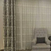 پرده طرح شکوفه سه لایه با ابعاد4×2/60