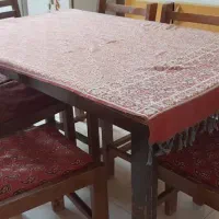 میز ناهارخوری چوبی به اضافه شش عدد صندلی چوبی