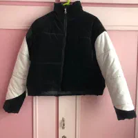 کاپشن سفید مشکی ضد آب سایز ۳۶ ۳۸ ۴۰