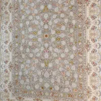 فرش ۹ متری ایده آل ۱۲۰۰شانه طرح ترنج کرم طلایی نو