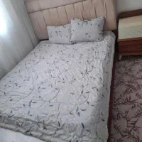 تخت همراه با تشک و پاتختی .میز آرایش|تخت و سرویس خواب|خوشاب, |دیوار