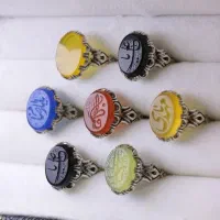 انگشتر نقره طرح لوزی و قلمزنی مردانه محبوب