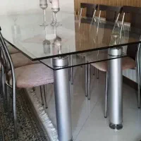 میز ناهارخوری شیشه ای ترک ۸ نفره