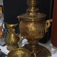 لوازم آنتیک.سماور زغالی .چمدان قدیمی