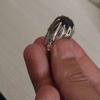 انگشتر نقره دستساز یاقوت کبود ،