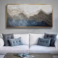 تابلو نقاشی برجسته *مدرن لاین های *ورق طلا*