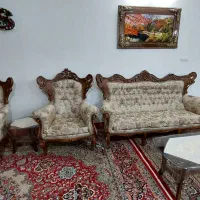 مبلمان استیل ۹نفره همراه دوسری جلومبلی وعسلی|مبلمان خانگی و میز عسلی|بروجرد, |دیوار