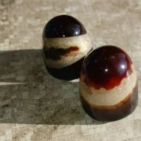 سنگهای موکل دار جفت شده سلطانی عقیق سلیمانی|جواهرات|کارون, |دیوار