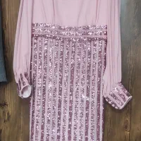 لباس مجلسی صورتی پولک دار