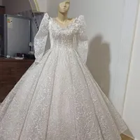 لباس عروس شیک ومزون دوز سایز ۴۶تا۴۸