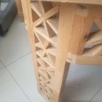 تخت سنتی چوبی دونفره با میز چوبی