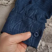 شومیز سورمه ای طرحدار نو سایز بزرگ(۴۸)