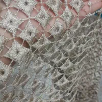 سایه پرده دانتل ترک طلایی بژ نو نو