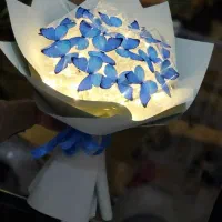 دسته گل ربانی و پروانه ای|گل مصنوعی|تبریز, |دیوار