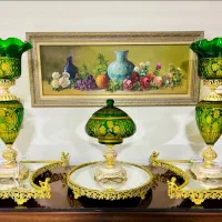 کریستال اگرمن روکنسولی کنارسالنی آباژور ظرف جهیزیه