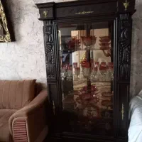 بوفه چوب گردو با کنسول با اینه ترک