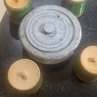 دیگ سنگی چهار نفره بهمراه 4 عدد پیاله آبگوشت خوری|ظروف پخت‌وپز|تهران, اختیاریه|دیوار