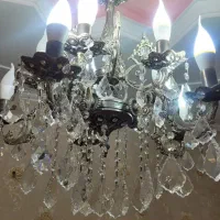 ۲تا لوستر ۵ شاخه ۱۰ شعله و ۳ شاخه ۶ شعله تمام برنز