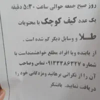 یک عدد پلاک وزنجیر گم شده