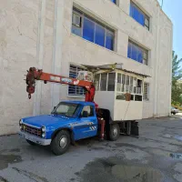 جرثقیل خاور ۳تن و نیسان ۲تن کفی دکل بلند