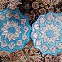 بشقاب مینادر۳سایزو۱جفت گلدان میناهمه باهم۲۸۰۰|صنایع دستی و سایر لوازم تزئینی|اصفهان, کساره|دیوار