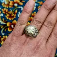 عتیقه انگشتر موزنایت الماس دست ساز