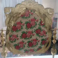 اینه شمعدان مسی و برنجی قدیمی ابکاری طلا|صنایع دستی و سایر لوازم تزئینی|اصفهان, هفتون|دیوار