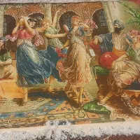 تابلو فرش ابریشم تبریز طرح رقص ایرانی صادراتی|تابلو فرش|کرمانشاه, |دیوار