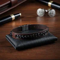 دستبند چرم جدید و خاص هدیه مو یار زلف یار جا کارتی|زیورآلات و اکسسوری|چناران, |دیوار