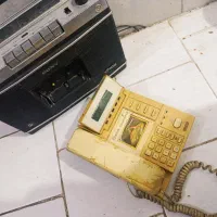 رادیو ظبط سونی قدیمی وتلفن کاست خور عتیقه