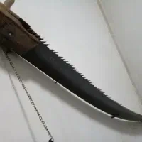 اره دوطرفه بسیار قدیمی و ساعت دوطرفه چوبی قدیمی