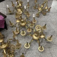 فروش وخریدار لوستر برنزی  اینه شمعدان اب طلا