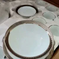 سرویس چینی ۲۴ نفره ژاپنی نقره ای شاین با کارتن