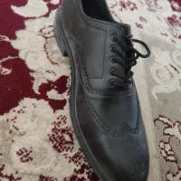 کفش چرم مردانه بنددار رویه طراحی لیزری