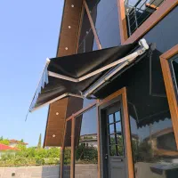 پرده/چادر جک دار/سایبان برقی/سایه بان دستی