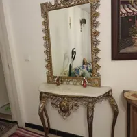 آینه و کنسول برنزی ومیز پذیرایی 5تیکه|بوفه، ویترین، کنسول|تهران, تهرانپارس شرقی|دیوار