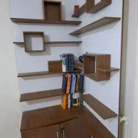 کتابخانه و شلف گوشه‌ای MDF شیک و تمیز|کتابخانه، شلف، قفسه‌های دیواری|تهران, گلستان (شهرک راه آهن)|دیوار