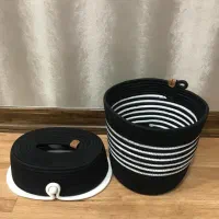 سطل و جا دستمال کاغذی قیطون دوزی شده